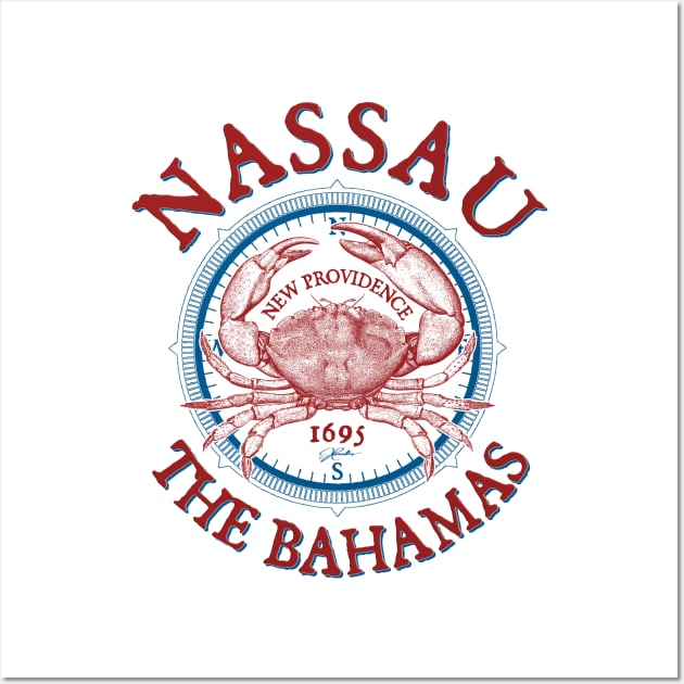 Nassau, Bahamas, Stone Crab on Windrose Wall Art by jcombs